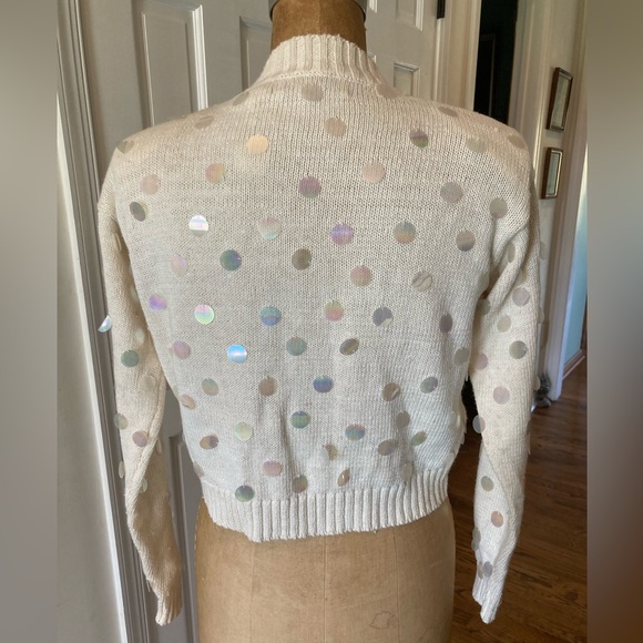 NWT Vintage 1980’s Bolero Sweater with paillette Sequin Spangles MED FABULOUS! - Picture 3 of 7